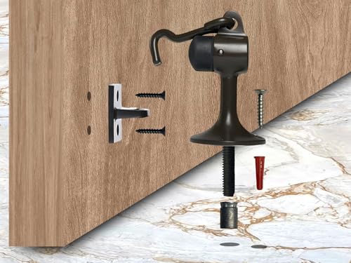 QCAA Solid Brass Door Stop, 3-15/16" Height, US10B ORB(Oil-Rubbed Bronze), Made in Taiwan, 1 Pack - Image 2