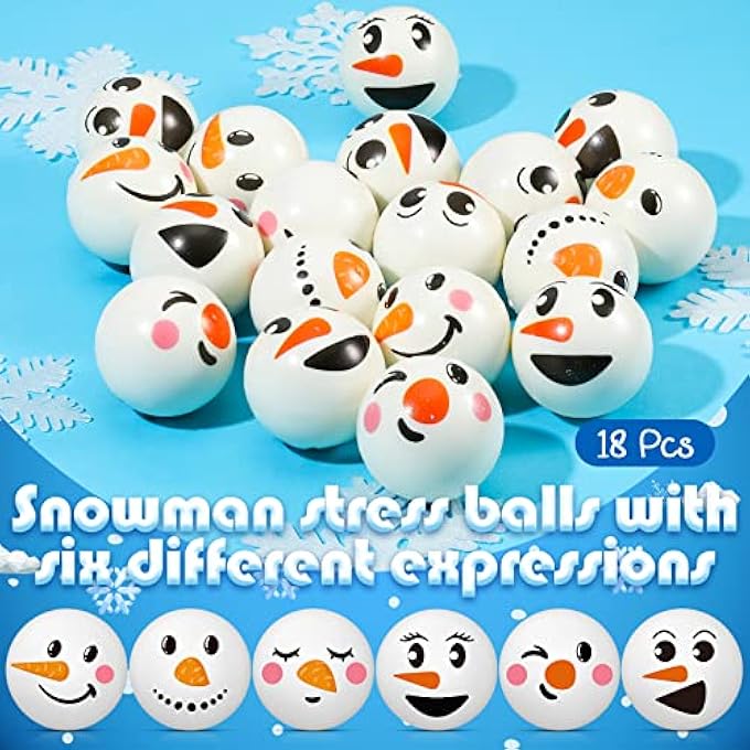 Cindeer Christmas Snowman Stress Ball Snowmen Stress Toys Pu Squishy Stress Ball Stress Relief Gifts Stocking Stuffers for Adults Novelty Pre-kindergarten Toys for Christmas Party Ornaments, 3 Styles (18) - Image 4