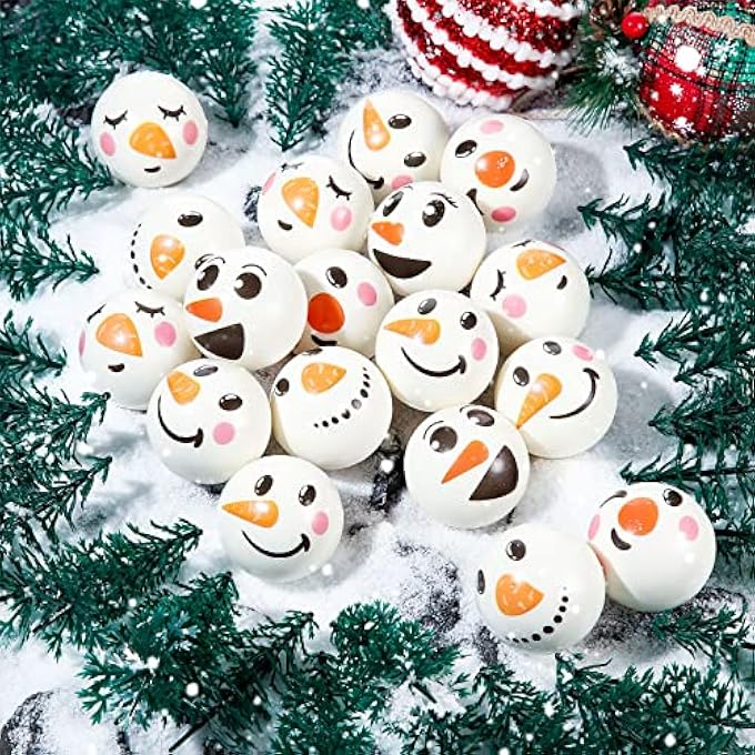 Cindeer Christmas Snowman Stress Ball Snowmen Stress Toys Pu Squishy Stress Ball Stress Relief Gifts Stocking Stuffers for Adults Novelty Pre-kindergarten Toys for Christmas Party Ornaments, 3 Styles (18) - Image 3