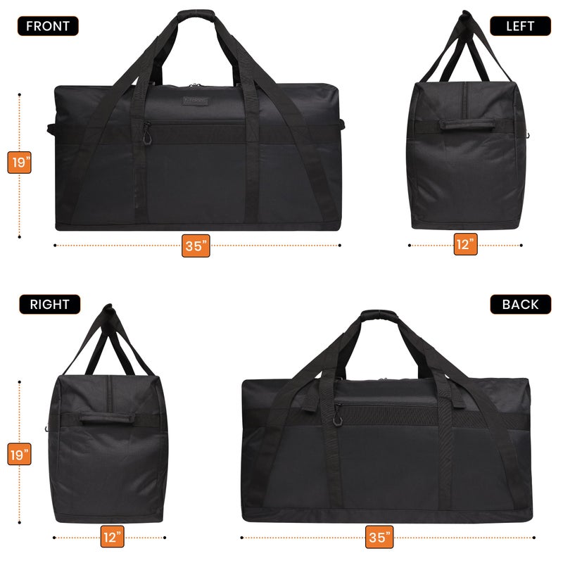 Fitdom 130L 35" Heavy Duty Extra Large Duffle with Upgrade Zipper, Durable & Water Resistant. Perfect as Camping Bag Travel Storage Tent Storage Sports Equipment Bag For Coaches & More - Image 2