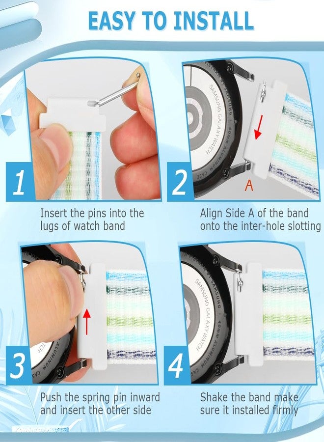 AVOD 22mm Nylon Quick Release Watch Band Compatible with Samsung Galaxy Watch 3 45mm/Gear S3 Frontier/Garmin Venu 4 45mm/3 45mm/2/Vivoactive 4/Forerunner 570(47mm)/255/265/Amazfit Helio/Bip 6/5/Balance 2 - Image 3