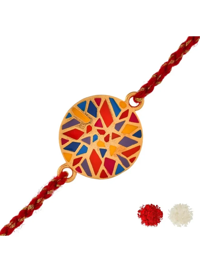 VOYLLA Abstract Mosaic Multi-Color Enamel Rakhi