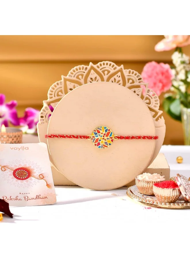 VOYLLA Abstract Mosaic Multi-Color Enamel Rakhi