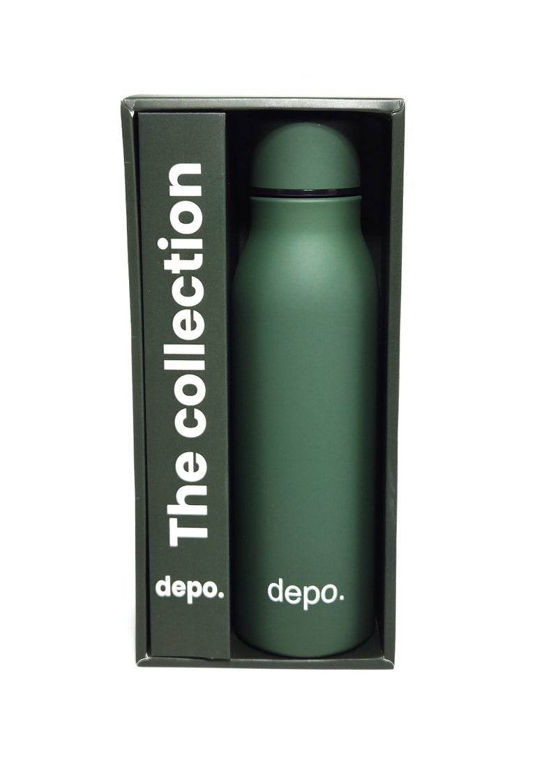 Depo Double-Wall Stainless Steel Vacuum Insulated Water Bottle (500 ml) - Hot & Cold Thermal Flask, Leak-Proof & BPA-Free Portable Water Flask for Travel, Gym, Office & Daily Use - Green - Image 2