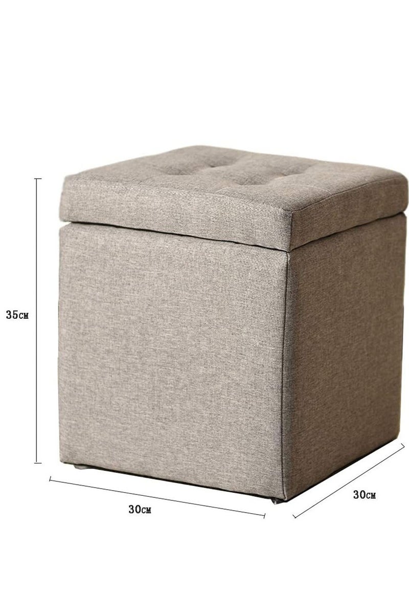 𝐅𝐅𝐃 Ottoman Storage Footrest Stool - Multifunctional Square Storage Ottoman Cube with Memory Foam Seat, Shoe Changing Bench, Storage Box & Extra Seating for Living Room, Bedroom, Entryway (30x30x35 cm) - Image 5