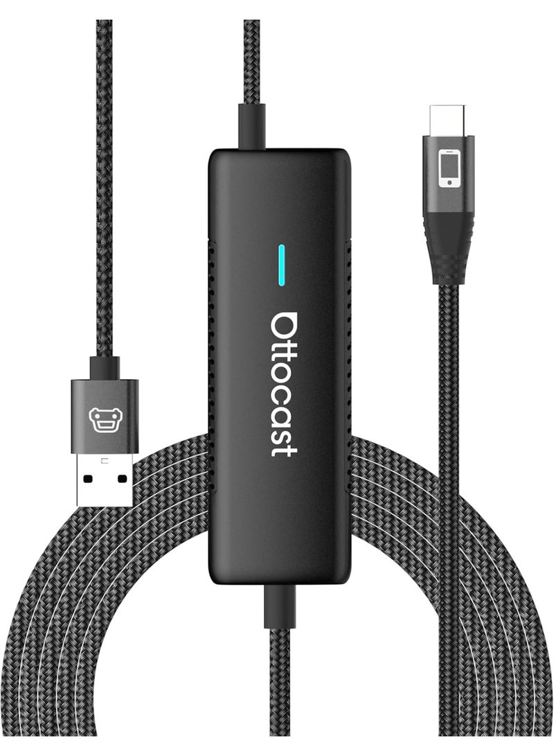 OTTOCAST Mirror Touch, 3 in 1 Screen Mirroring Adapter for Car with Wireless Carplay Adapter, Watch Video on Car Screen from iPhone 15+ & Android Phone with DP, for OEM Wired Carplay Cars (2016+) - Image 1