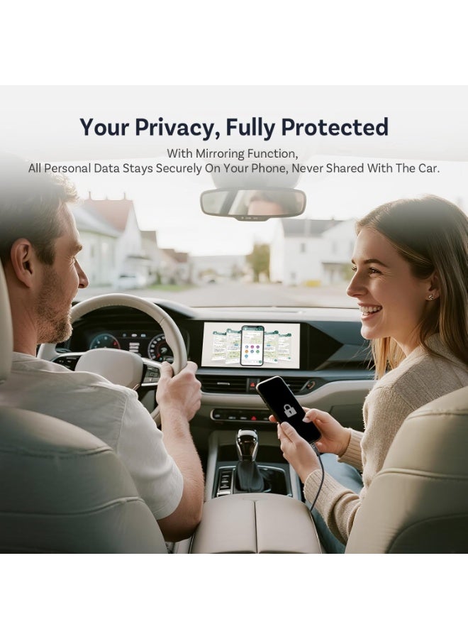 OTTOCAST Mirror Touch, 3 in 1 Screen Mirroring Adapter for Car with Wireless Carplay Adapter, Watch Video on Car Screen from iPhone 15+ & Android Phone with DP, for OEM Wired Carplay Cars (2016+) - Image 4