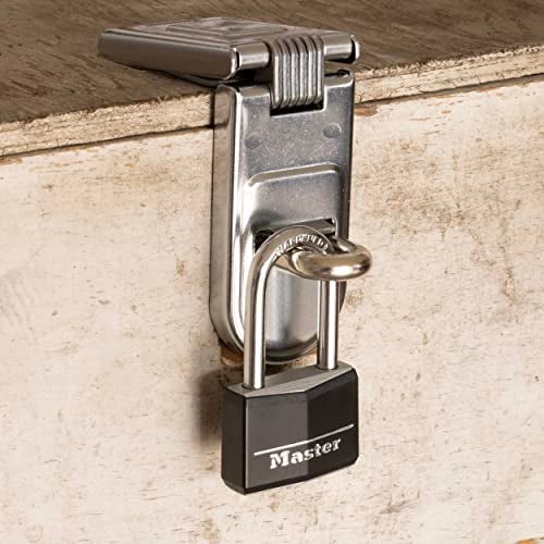 Master Lock Black Covered Aluminum Lock, Gym Locker Lock with Key, Outdoor Padlock with Long Shackle for Gates, Fences, Toolboxes, and More,141DLF - Image 3
