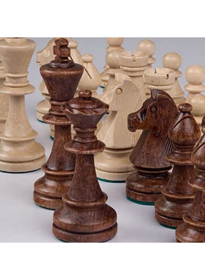 Wegiel Staunton No. 6 Tournament Chess Pieces in Wooden Box for 2 players, 3.9-Inch King - Image 3