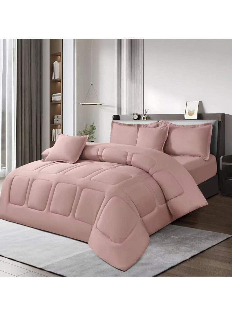 MingLi 6-piece hotel double quilt set with a checkered design to add beauty and elegance to your room. Microfiber quilt size 250x230 cm. - Image 1