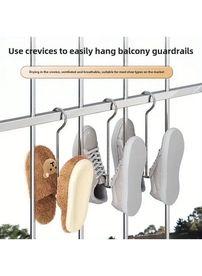 5pcs Stainless Steel Wall Mounted Shoe Rack Multi Hook Rust Proof Indoor Outdoor Use - Image 5