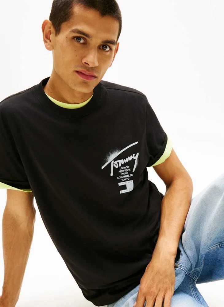 TOMMY JEANS  Signature Back Logo Jersey T-Shirt for Men | Best Price UAE