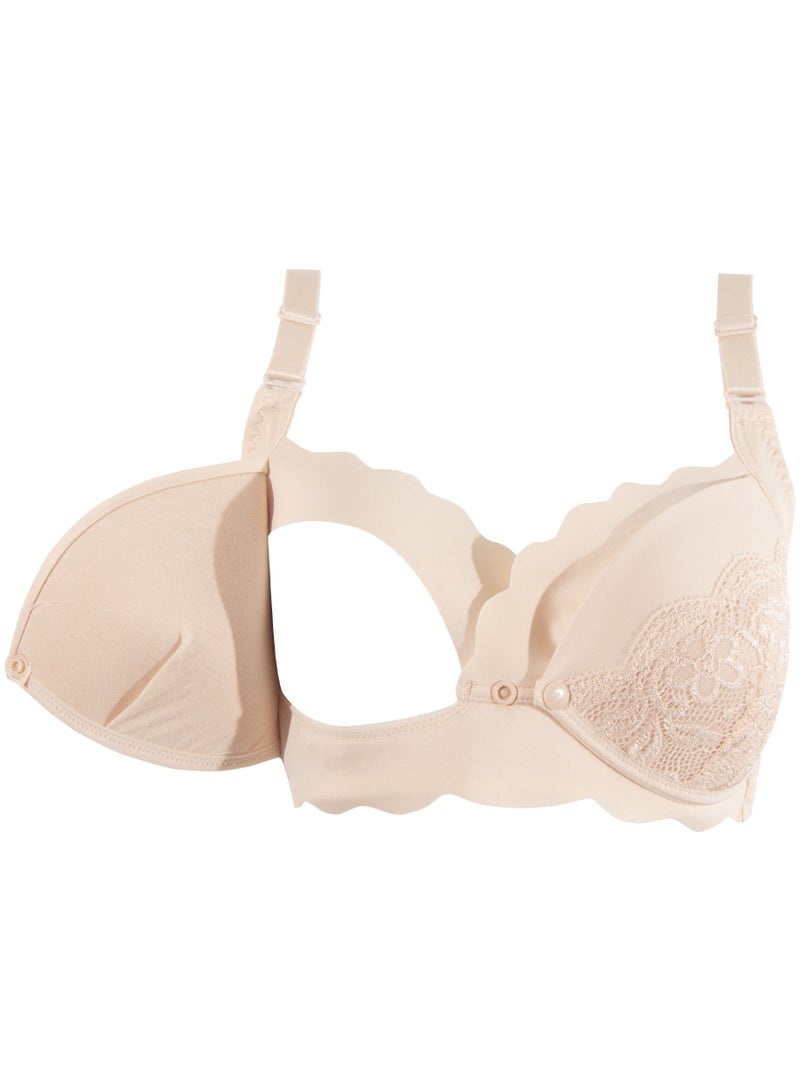 أوكوس حمالة صدر أنيقة للحمل والرضاعة بدون خياطة بيج مقاس كبير جداً - Image 4