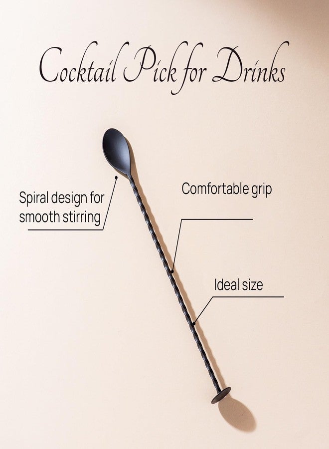 Nestroots Stainless Steel Cocktail Spoon | 11-Inch Spiral Handle Mixing Spoon for Cocktails, Mocktails & Layered Drinks | Long Bar Spoon for Home Bar & Bartenders - Image 4