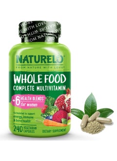 NATURELO Whole Food Multivitamin For Women 240 Vegetarian Capsules Dietary Supplement  - Image 1