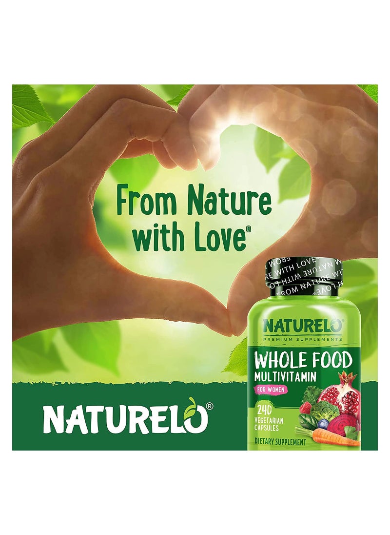NATURELO - Whole Food Multivitamin For Women 240 Vegetarian Capsules Dietary Supplement - Image 1