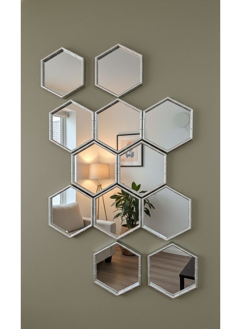 Hexagonal mirror set, mirror size 20*20, 12 pieces - Image 2