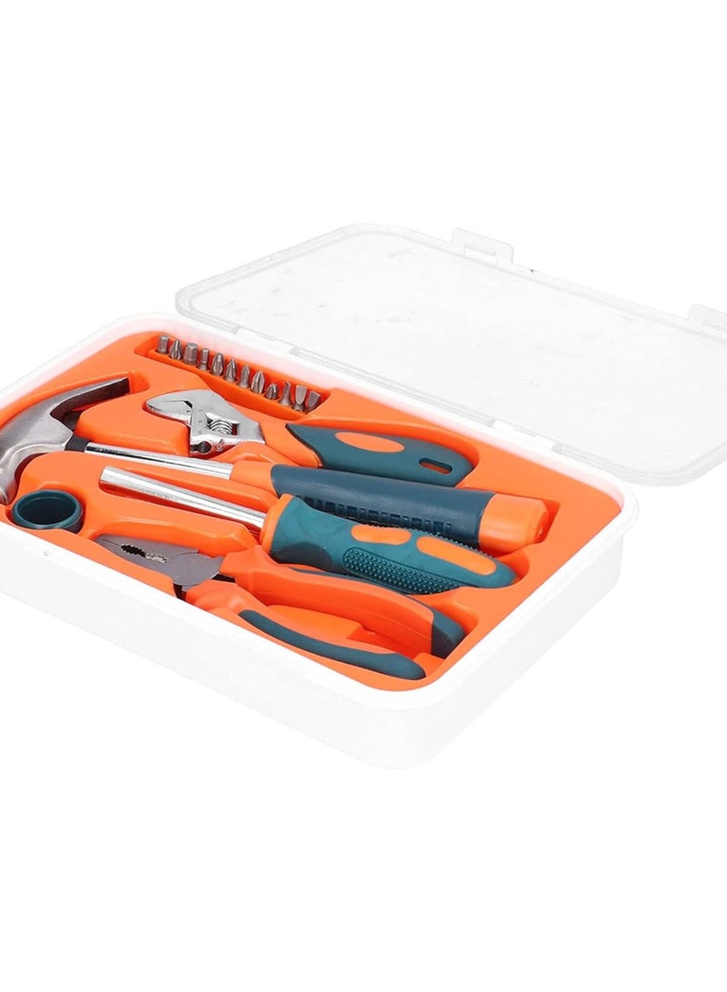 GGOOT Hardware tool set 17pcs Hardware Tool Set Carbon Steel Hand Kit Hammer Wrench Pliers Screwdriver Bit HandleFitted carbon steel hand kit - Image 1