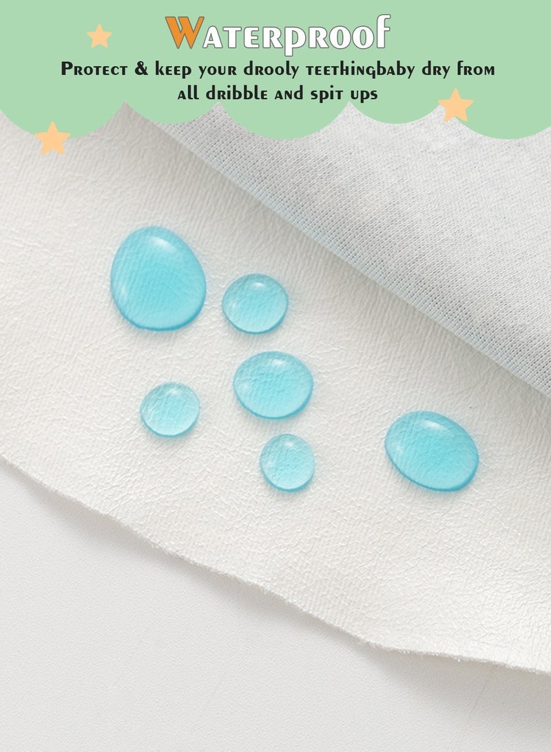 URbazaar 8 Pack Dribble Bibs, Soft Cotton Baby Teething Bibs Waterproof Drool Bibs (Multicolour). - Image 5