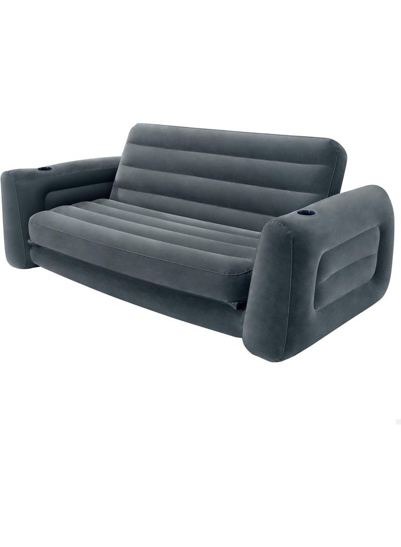 INTEX Living Room Rolled Arm Style Inflatable Pull-Out Sofa 203x231x66cm - Image 1