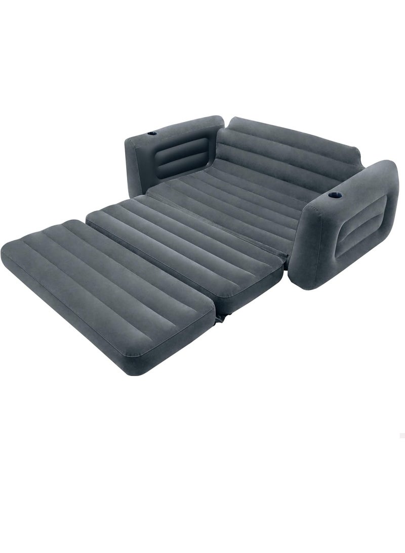 INTEX Living Room Rolled Arm Style Inflatable Pull-Out Sofa 203x231x66cm - Image 3