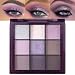Erinde 9 Colors Eyeshadow Palette Matte Shimmer Glitter Eye Shadow Palette Makeup Highly Pigmented Long Lasting Waterproof Natural Neutral Nude Eyeshadow Make Up Pallet Purple Dreamscape - Image 2
