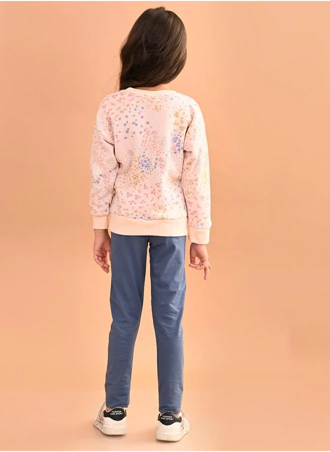 ليل بيكس Ditsy Print Sweatshirt & Joggers Set by Styli