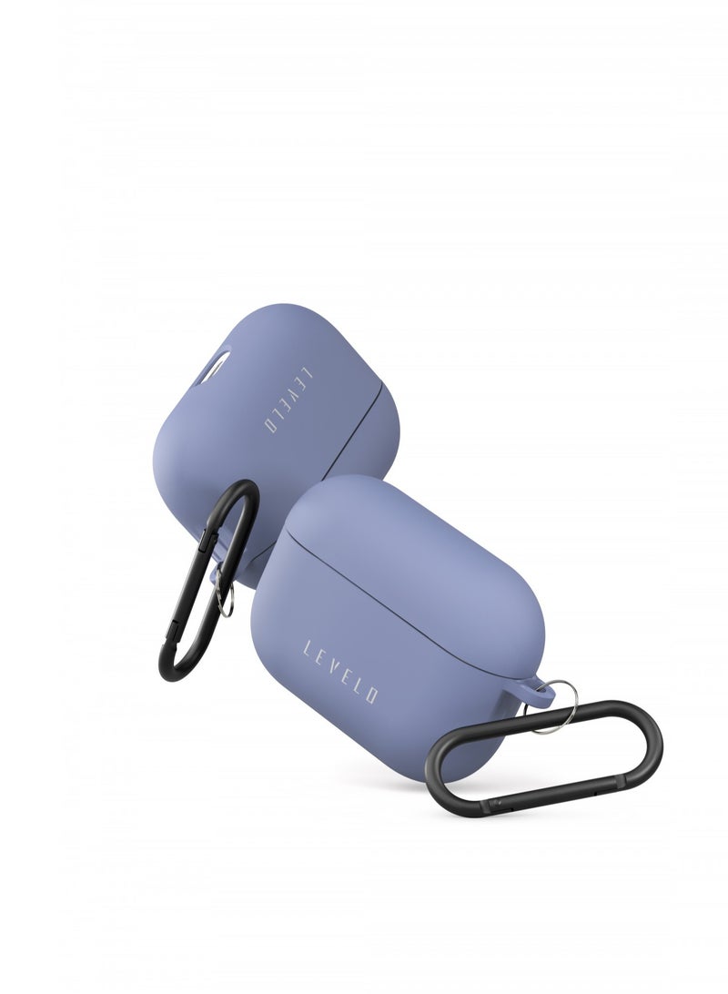 ليفيلو جراب Gorra المصنوع من السيليكون لسماعات Airpods Pro / قابل للتنظيف / فتحات دقيقة / حماية ضد الخدش والتلف / سهل التركيب / مادة مضادة للخدش - أزرق - Image 2