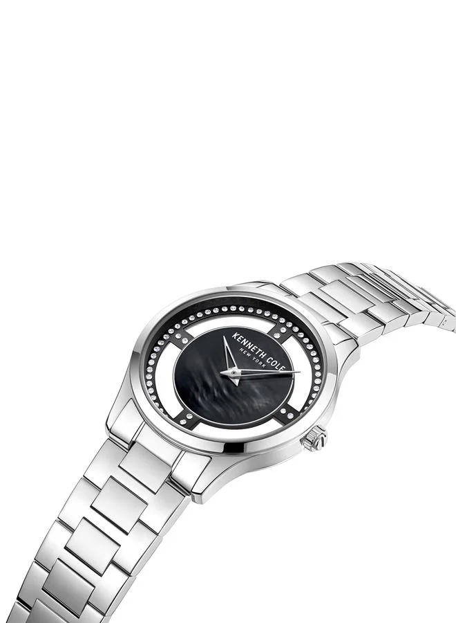 Kenneth Cole New York 34mm Women's Quartz Watch With Silver Stainless Steel Bracelet