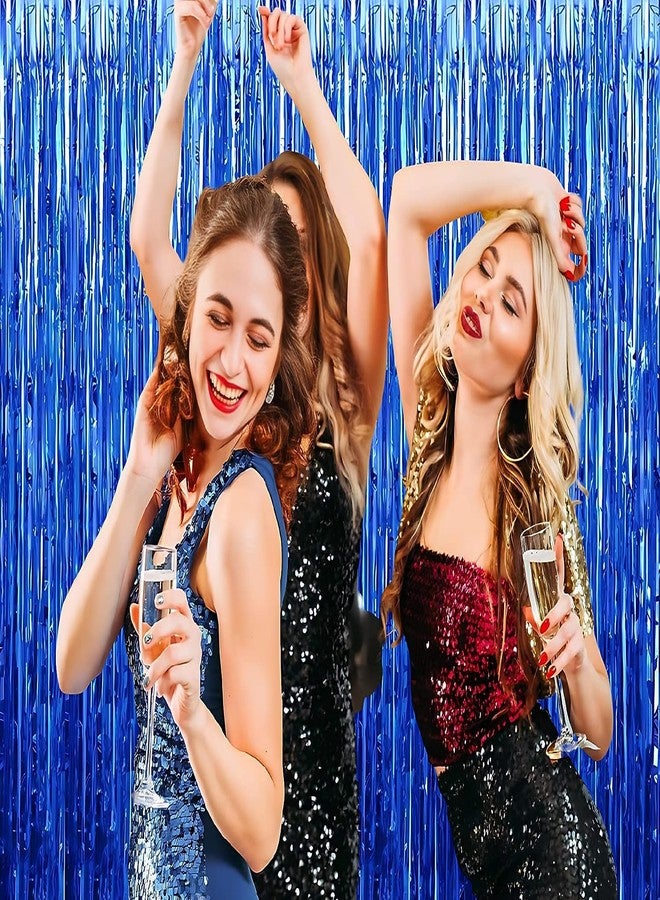 موريل ستائر موريل زرقاء لامعة لتزيين حفلات أعياد الميلاد، وحفلات استقبال المولود، والذكرى السنوية، والزواج، وحفلات توديع العزوبية. | عبوة من قطعتين | - Image 3