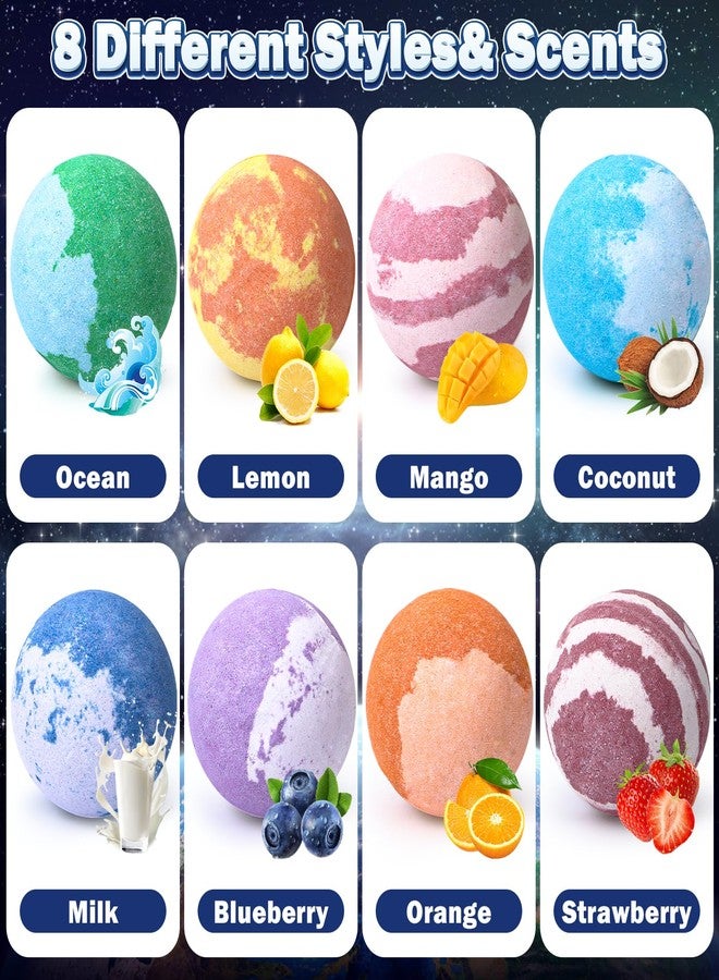 Toylink Galaxy Bath Bombs for Kids with Surprise Inside Space Toys, 8 Pack Planet Bath Bombs with Solar System Gemstones Organic Bubble Bath Fizzies Birthday Christmas Gifts for Boys Girls - Image 5