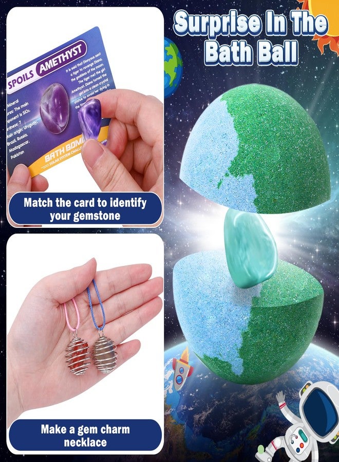 Toylink Galaxy Bath Bombs for Kids with Surprise Inside Space Toys, 8 Pack Planet Bath Bombs with Solar System Gemstones Organic Bubble Bath Fizzies Birthday Christmas Gifts for Boys Girls - Image 3