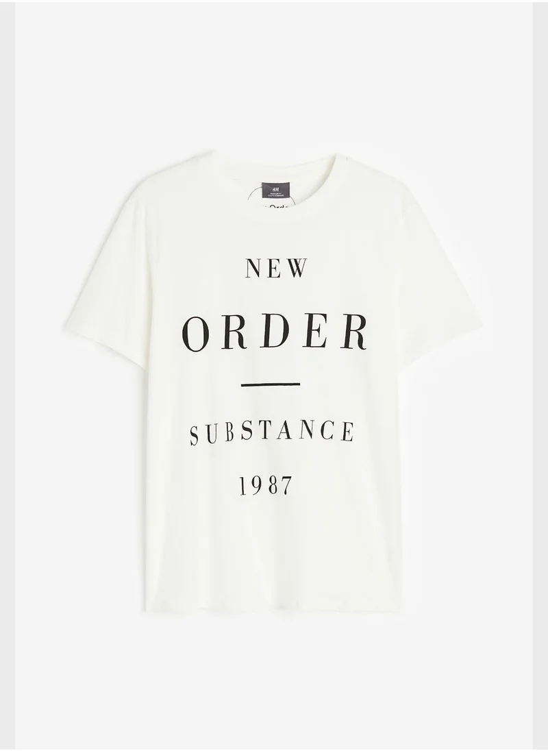 H&M Text Print Crew Neck T-Shirt