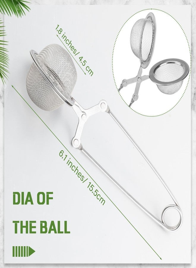 Yinder 108 Pcs Stainless Steel Tea Infuser with Handle Snap Ball Tea Strainer Metal Tea Ball Infusers for Loose Tea Fine Mesh Ball Tea Filter Tea Pincer Reusable Tea Steeper with Tong for Tea Bag - Image 2