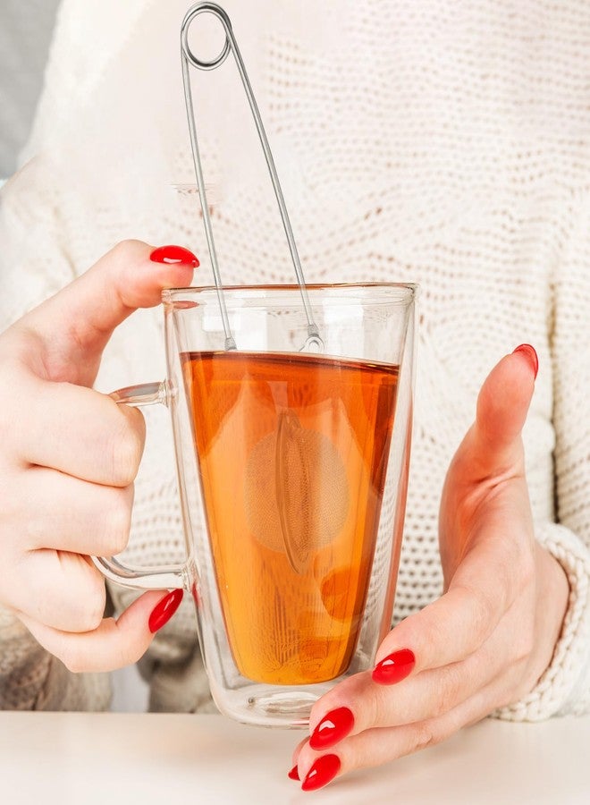 Yinder 108 Pcs Stainless Steel Tea Infuser with Handle Snap Ball Tea Strainer Metal Tea Ball Infusers for Loose Tea Fine Mesh Ball Tea Filter Tea Pincer Reusable Tea Steeper with Tong for Tea Bag - Image 3