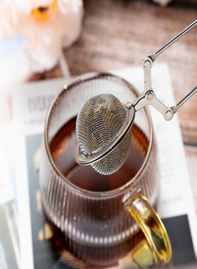 Yinder 108 Pcs Stainless Steel Tea Infuser with Handle Snap Ball Tea Strainer Metal Tea Ball Infusers for Loose Tea Fine Mesh Ball Tea Filter Tea Pincer Reusable Tea Steeper with Tong for Tea Bag - Image 5