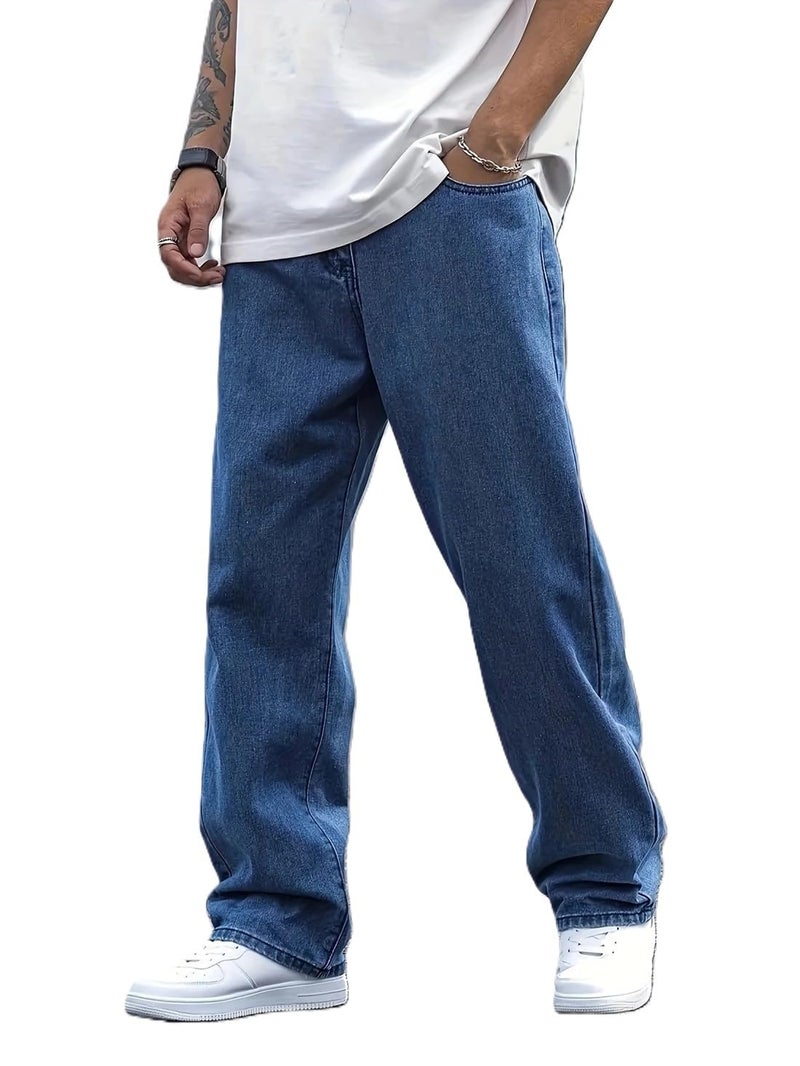 ADBUCKS Jeans for Men || Men Jeans || Looses Fit DenimJeans || BaggyJeans (in, Numeric, 32, Stone Blue) - Image 1