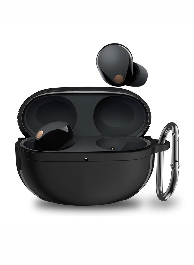 or Sony WF-1000XM5 Case WF 1000XM5 Earbuds 2023,Shockproof TPU Protective Cover Skin Designed for Sony WF1000XM5 for Sony XM5 Wireless Earbuds with Keychain  Lanyard (Black) - Image 1