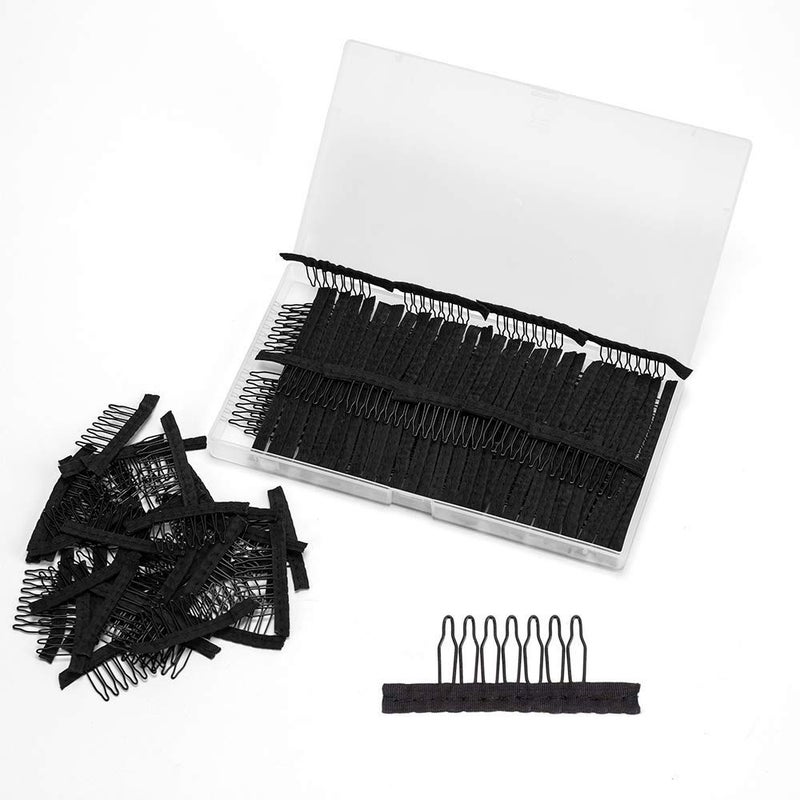 Wig Combs and Clips  100 Pcs 7Teeth Black Wig Accessories for Securing and Making Wigs