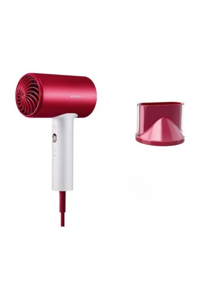 Soocas H5 Negative Ion Hair Dryer, Quick-Dry Foldable, 1800w, for Home and Travel, Red - Image 1