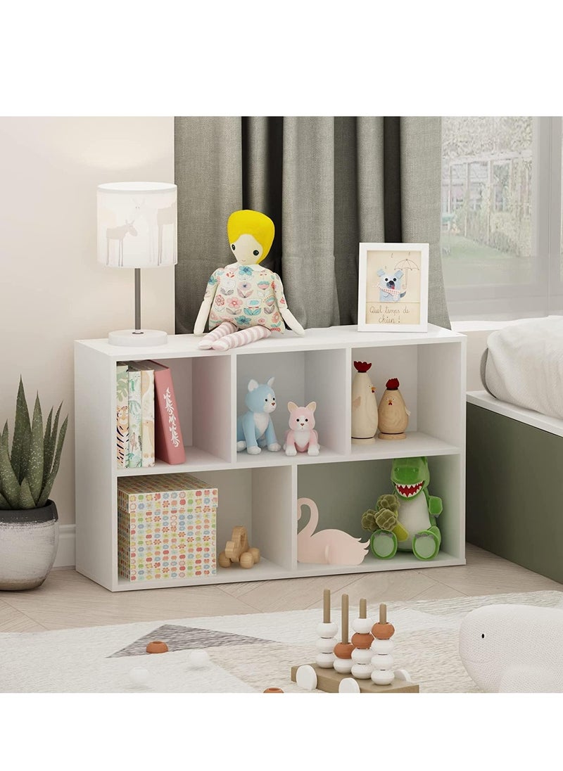 MODERN HOME - Multifunctional Storage Shelf for Kid's Room and Office Organizer for Toys Books and Office Supplies Modern Design White - Image 1
