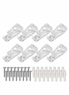 Excefore Clear Roller Blind Clip with Screws, Plastic Pillars for Vertical Roman Roller Blinds Ball Chain Cord Control Blind Safety Clip for Cord Child  - Image 1