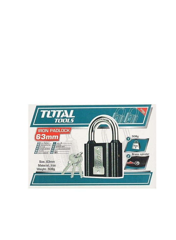 TOTAL Total Iron Padlock 63mm - TLK31631 with Brass Cylinder and Waterproof Cover for Enhanced Security  - Image 5