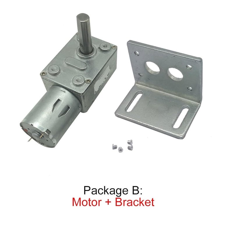 Package B 6RPM 6V DC 12V Worm Gear Motor 8MM D7 Shaft Self Locking Gearbox Reducer - Image 3