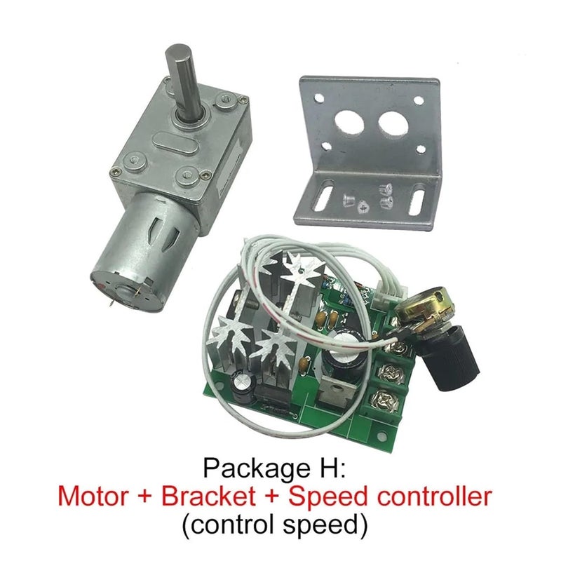 Package B 6RPM 6V DC 12V Worm Gear Motor 8MM D7 Shaft Self Locking Gearbox Reducer - Image 5