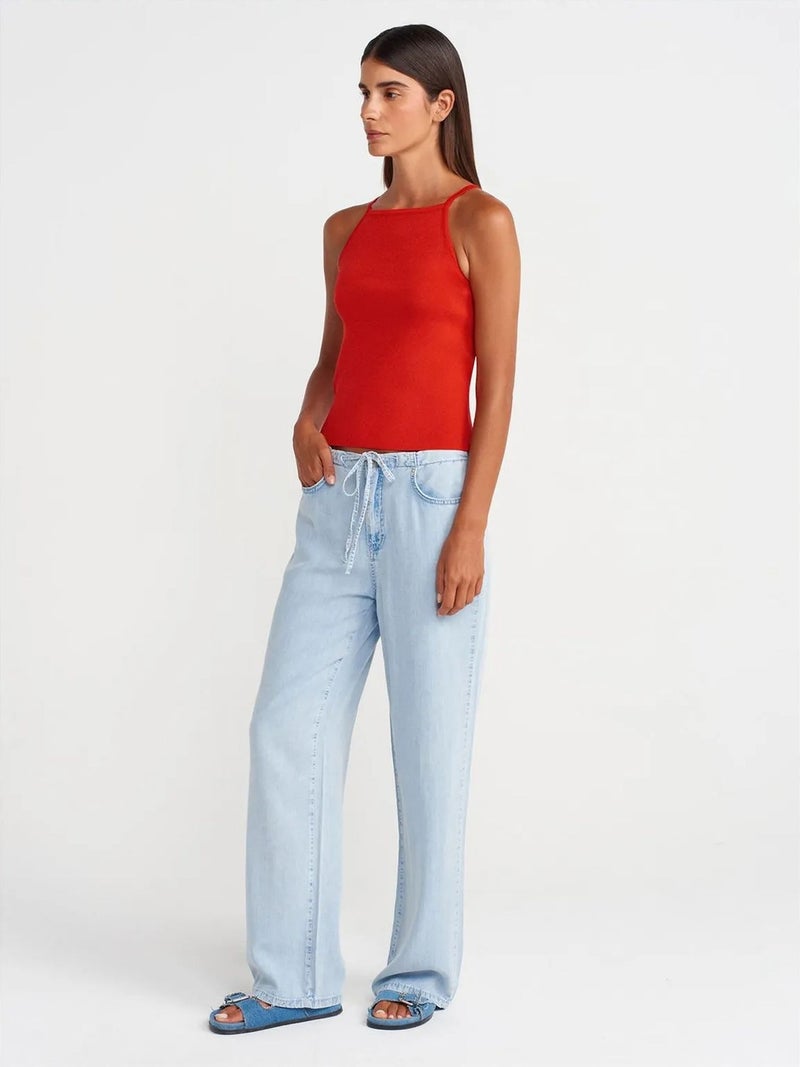 DILVIN Slim Fit Halter Knit Blouse With Bow Detail - Image 3