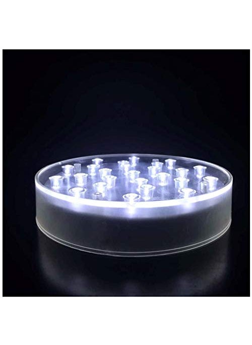 LARDUX LARDUX Led Light Base  6 Inch Round Display Pedestal Light Stand Plate Flat for 3D Crystal Cube Glass Art Acrylic Statues  USB Charge or Battery Powered 