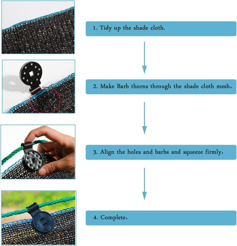 G-KARUNA GKARUNA Shade Cloth Heavy Duty Lock Grip Round Removable Reusable Shade Cloth Clips for Sun Shade Net Garden Netting Anti Bird Netting Shade Netting Shade Fabric Accessories PSC 50 - Image 4