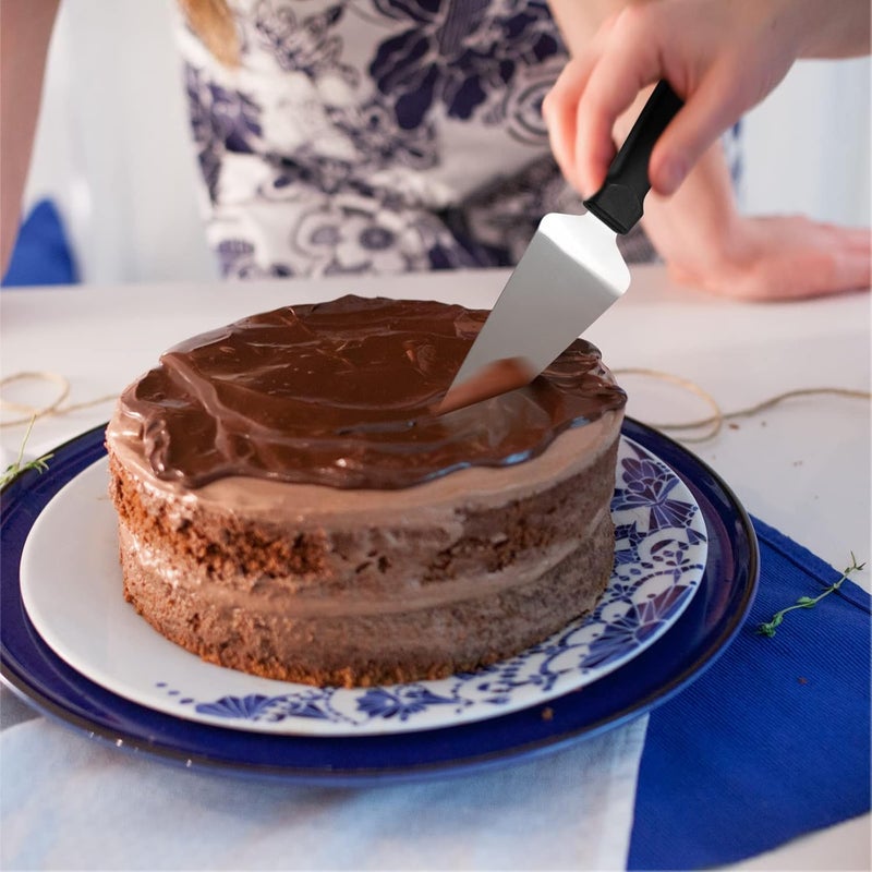 Yoande 20 Pcs Pizza Spatula Bulk Pie Server Pie Cutter Cake Cutter Stainless Steel Cake Serving Spatula Non Slip Easy to Grip Baking Triangular Spade Plastic Handle Shovel for Desserts Pizza Pie Cake - Image 5