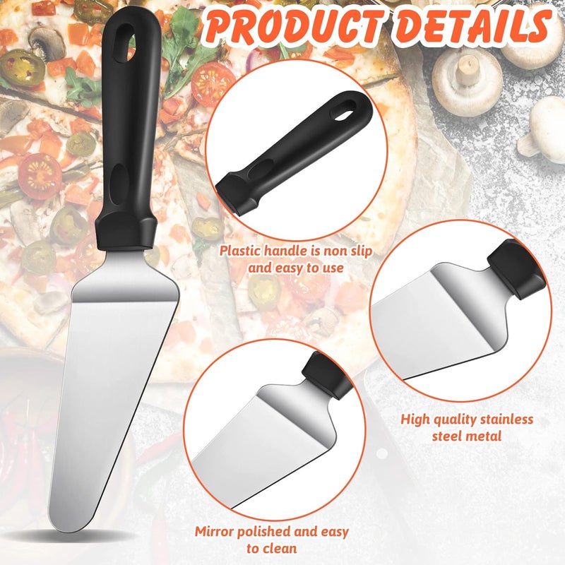 Yoande 20 Pcs Pizza Spatula Bulk Pie Server Pie Cutter Cake Cutter Stainless Steel Cake Serving Spatula Non Slip Easy to Grip Baking Triangular Spade Plastic Handle Shovel for Desserts Pizza Pie Cake - Image 4